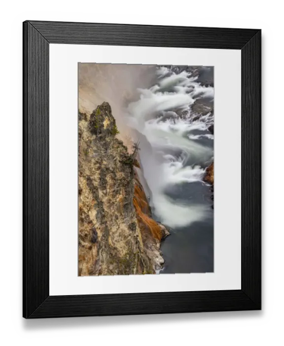 Framed Print : Turbulent water below Lower Falls, Grand Canyon of the Yellowstone, Yellowstone National Park, Wyoming