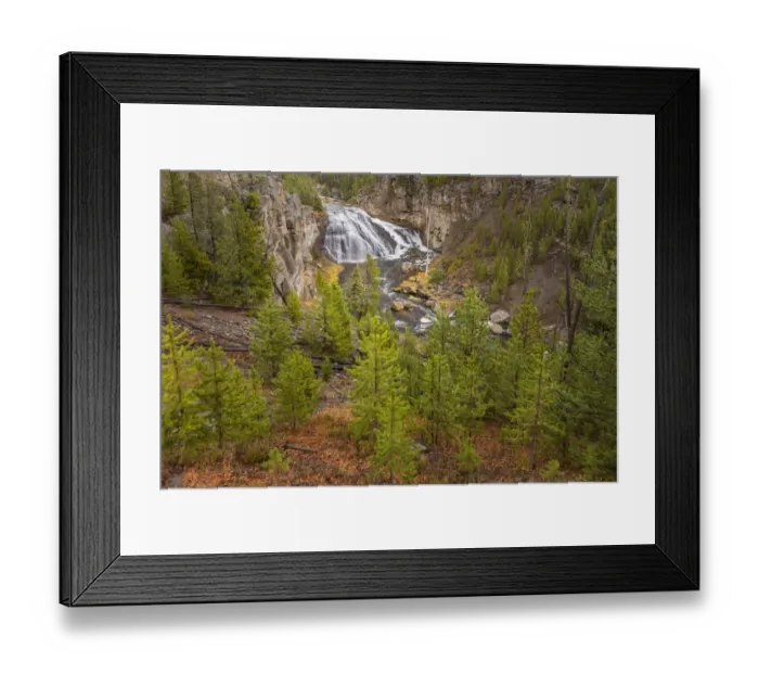 Framed Print : Gibbon Falls, Yellowstone National Park, Wyoming