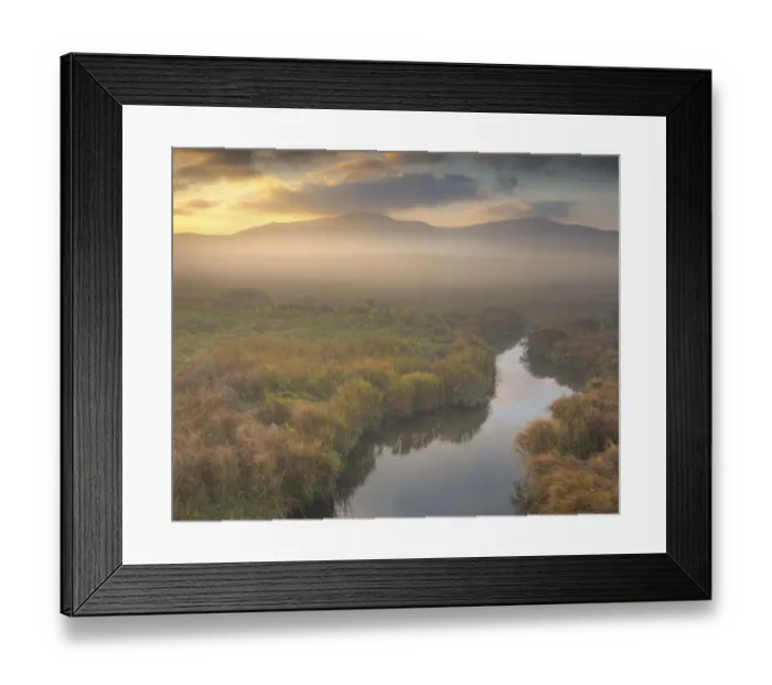 Framed Print : USA, West Virginia, Davis. Fog over stream in valley at sunrise Framed Print : USA, West Virginia, Davis. Fog over stream in valley at sunrise