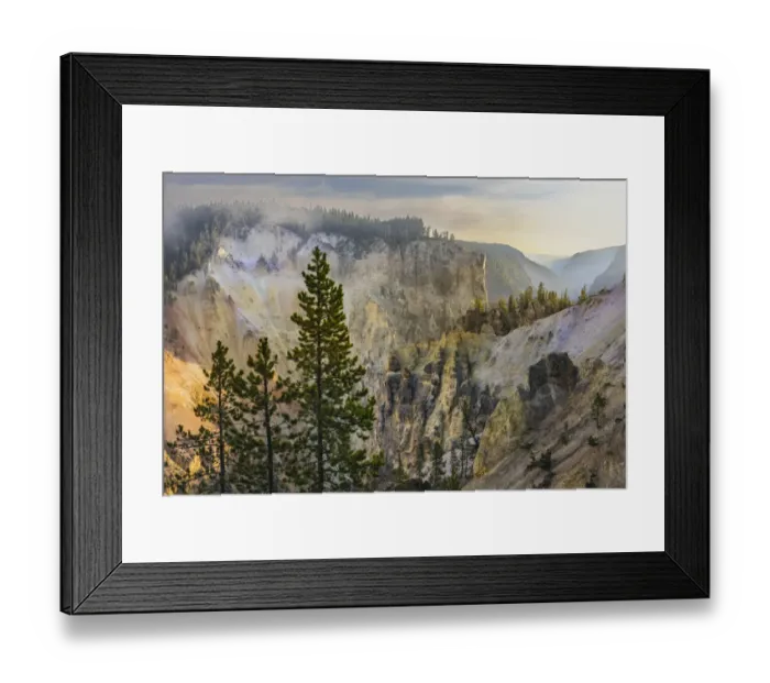 Framed Print : View from Artist Point at sunrise, Grand Canyon of Yellowstone, Yellowstone National Park, Wyoming Framed Print : View from Artist Point at sunrise, Grand Canyon of Yellowstone, Yellowstone National Park, Wyoming