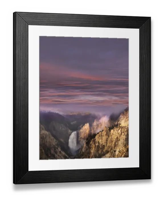 Framed Print : Lower Falls at sunrise from Artist Point, Yellowstone National Park, Wyoming Framed Print : Lower Falls at sunrise from Artist Point, Yellowstone National Park, Wyoming