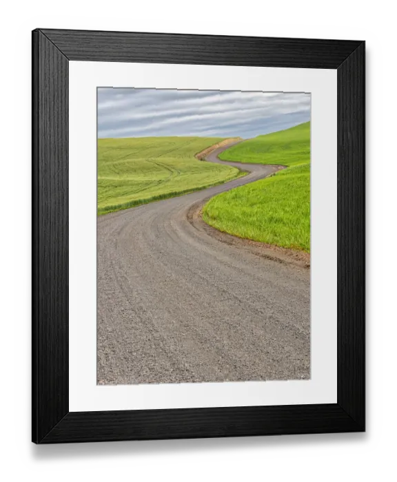 Framed Print : USA, Washington State, Palouse. Backcountry road leading through winter and spring wheat fields Framed Print : USA, Washington State, Palouse. Backcountry road leading through winter and spring wheat fields