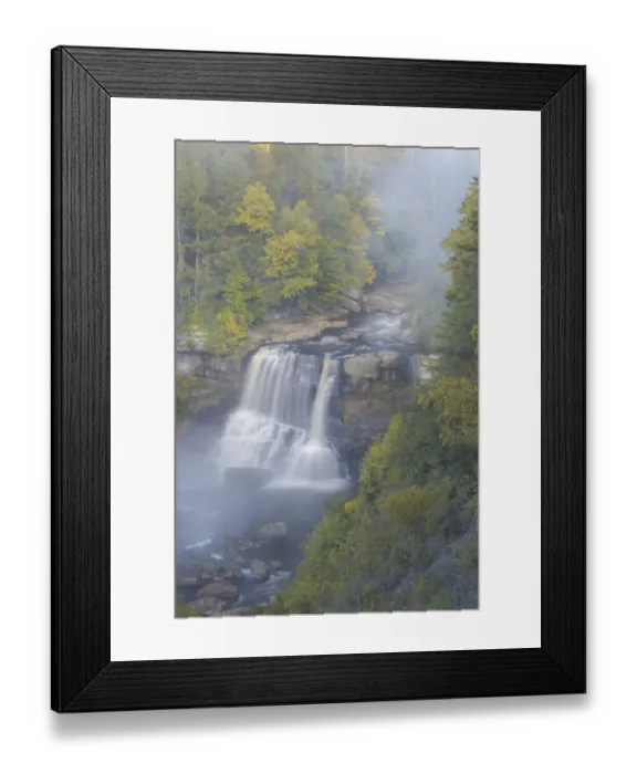 Framed Print : USA, West Virginia, Davis. Overview of waterfall in Blackwater State Park Framed Print : USA, West Virginia, Davis. Overview of waterfall in Blackwater State Park