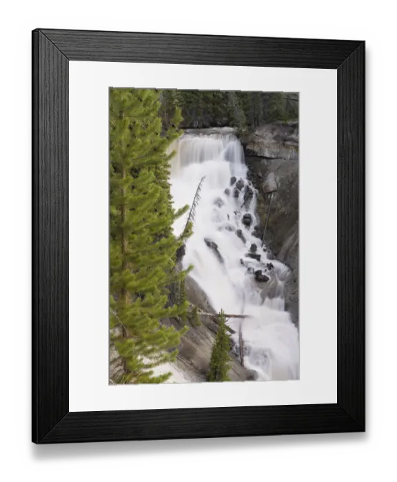 Framed Print : USA, Wyoming, Shoshone National Forest. Brooks Lake Creek Falls landscape