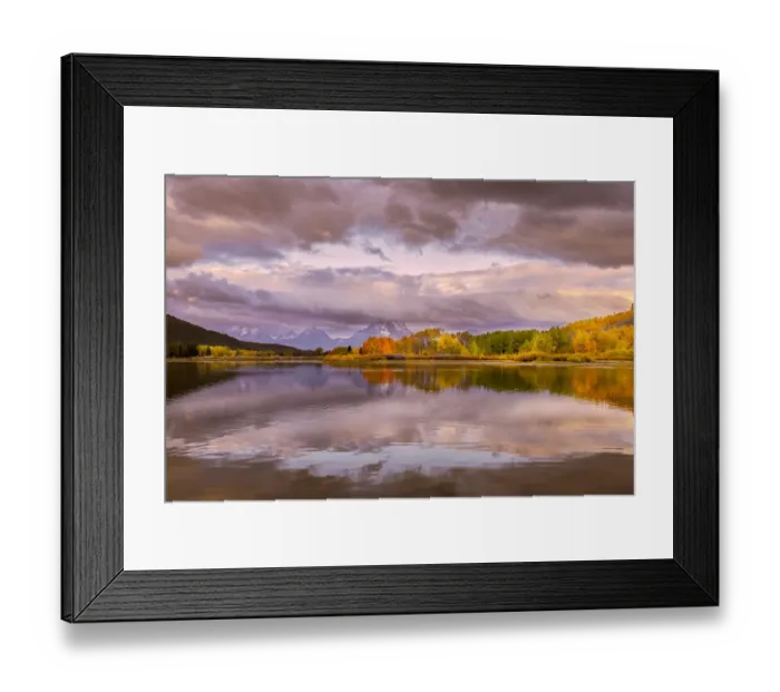 Framed Print : Sunrise on Teton Range, from Oxbow Bend, Grand Teton National Park, Wyoming
