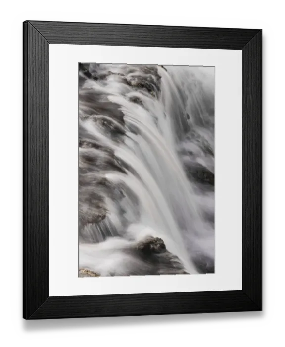 Framed Print : Cascading Firehole River and clouds, Yellowstone National Park, Wyoming