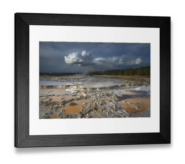 Framed Print : Colorful travertine formations at Great Fountain Geyser, Yellowstone National Park Framed Print : Colorful travertine formations at Great Fountain Geyser, Yellowstone National Park