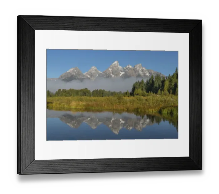 Framed Print : Teton Range reflected in still waters of the Snake River at Schwabacher Landing, Grand Teton National Park, Wyoming Framed Print : Teton Range reflected in still waters of the Snake River at Schwabacher Landing, Grand Teton National Park, Wyoming