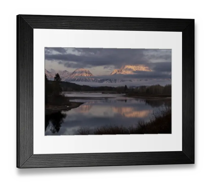 Framed Print : USA, Wyoming, Grand Teton National Park. Sunrise at Oxbow Bend in Grand Teton Range