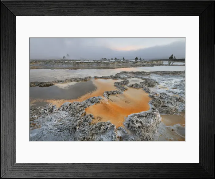 Framed Print : Colorful travertine formations at Great Fountain Geyser, Yellowstone National Park Framed Print : Colorful travertine formations at Great Fountain Geyser, Yellowstone National Park