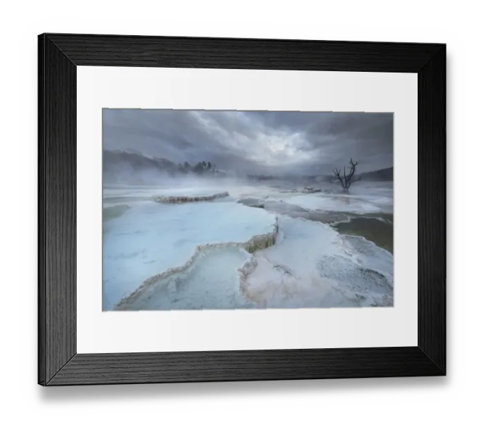 Framed Print : Deposits of travertine colored by thermophilic bacteria, Upper Terraces Mammoth Hot Springs, Yellowstone National Park Framed Print : Deposits of travertine colored by thermophilic bacteria, Upper Terraces Mammoth Hot Springs, Yellowstone National Park