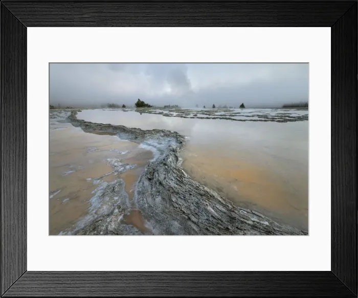 Framed Print : Colorful travertine formations at Great Fountain Geyser, Yellowstone National Park