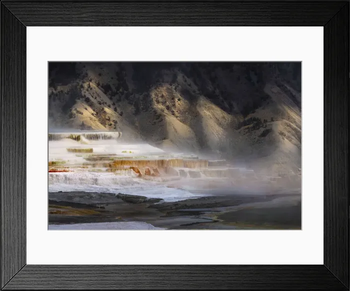 Framed Print : Colorful terrace, Canary Spring, Mammoth Hot Springs, Yellowstone National Park, Wyoming