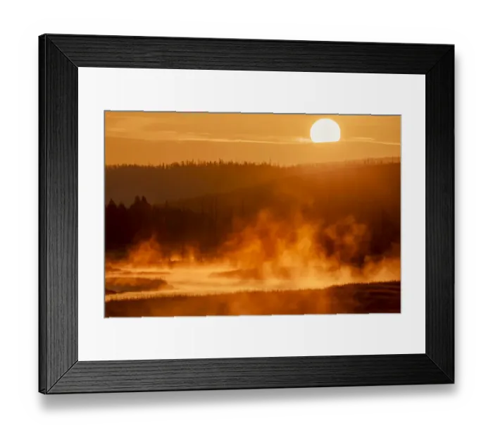 Framed Print : Madison River at sunrise, Yellowstone National Park, Wyoming