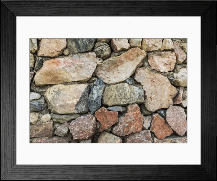 Framed Print : Anzob, Sughd Province, Tajikistan. Stone wall in a mountain village