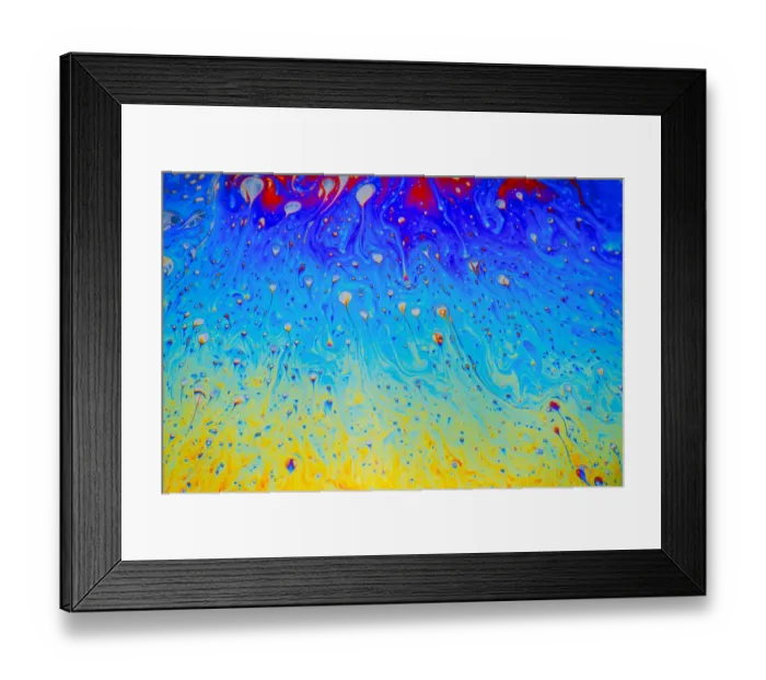 Framed Print : Abstract pattern of refracted light in soap bubble