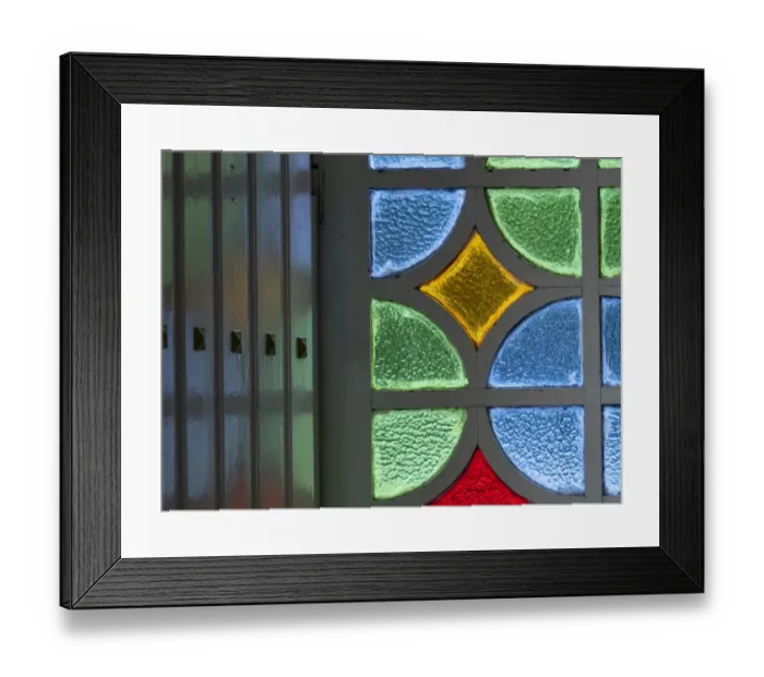 Framed Print : Cuba, Vinales, UNESCO World Heritage Site, stained glass window