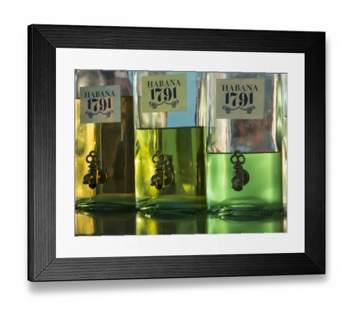 Framed Print : Cuba, Havana, Havana Vieja, UNESCO World Heritage Site, bottles in perfumery