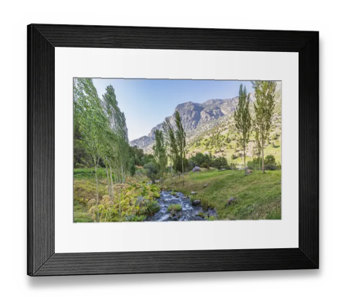 Framed Print : Artuch, Sughd Province, Tajikistan. A small creek in the mountains of Tajikistan Framed Print : Artuch, Sughd Province, Tajikistan. A small creek in the mountains of Tajikistan