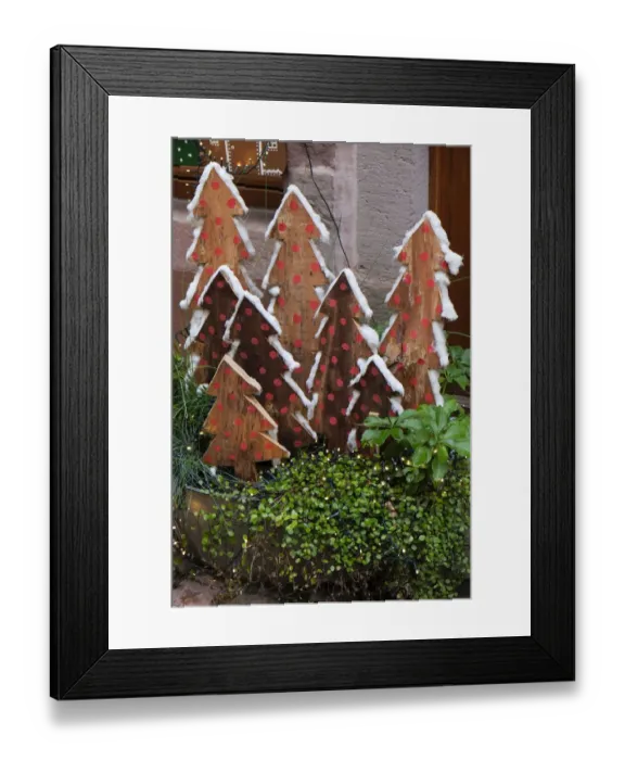 Framed Print : Riquewihr, France. Village established in the 1400s in the Alsace Region. Christmas decor