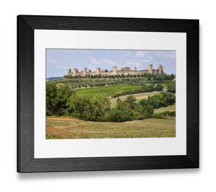 Framed Print : Italy, Tuscany, Monteriggioni. Ancient walled hill town
