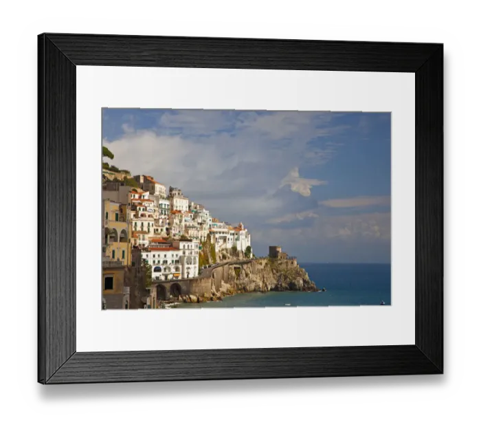 Framed Print : Italy, Amalfi. The beautiful view of the coastal town of Amalfi on the Gulf of Salerno Framed Print : Italy, Amalfi. The beautiful view of the coastal town of Amalfi on the Gulf of Salerno