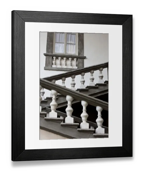 Framed Print : Italy, Tuscany, Lucca. Stairs in the Pfanner Palace and gardens