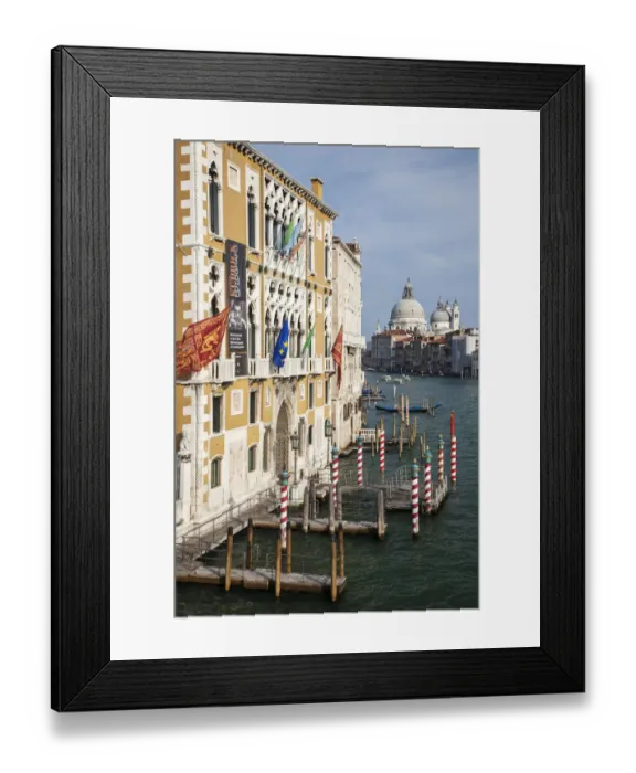 Framed Print : Italy, Venice. Buildings along the Grand Canal with Santa Maria della Salute beyond Framed Print : Italy, Venice. Buildings along the Grand Canal with Santa Maria della Salute beyond