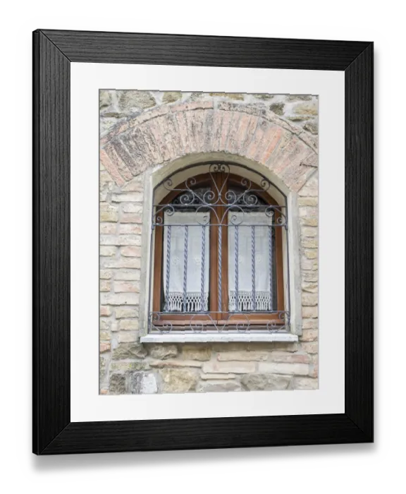 Framed Print : Italy, Tuscany, Province of Siena, Montalcino. Iron-barred window Framed Print : Italy, Tuscany, Province of Siena, Montalcino. Iron-barred window