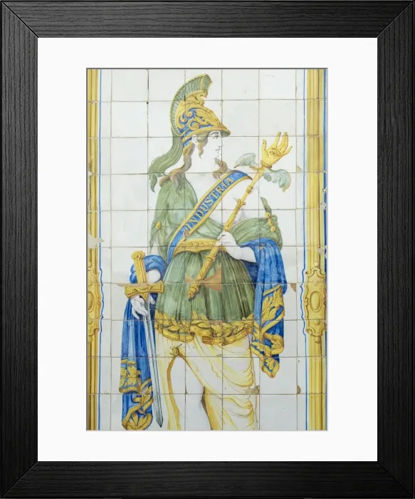 Framed Print : Cascais, Portugal. Store front tile signs from the 1800 s Framed Print : Cascais, Portugal. Store front tile signs from the 1800 s