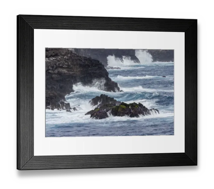 Framed Print : Waves crashing over lava rocks on shoreline of Espanola Island, Galapagos Islands, Ecuador Framed Print : Waves crashing over lava rocks on shoreline of Espanola Island, Galapagos Islands, Ecuador
