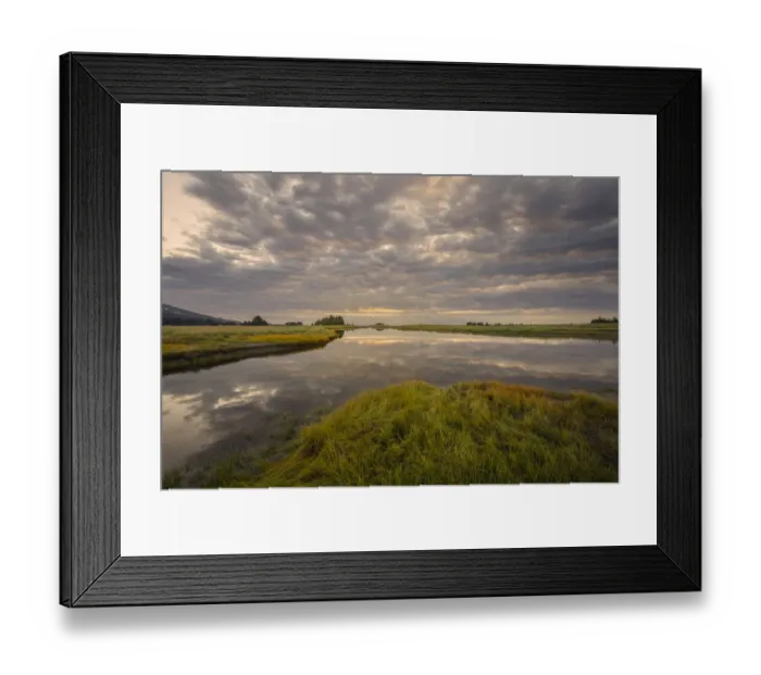 Framed Print : Sunrise on slough of Silver Salmon Creek, Lake Clark National Park and Preserve, Alaska