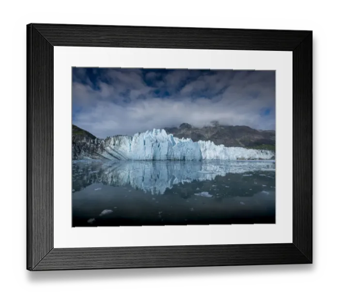 Framed Print : The waters of Tarr Inlet create a perfect reflection for the terminus of Margerie Glacier Framed Print : The waters of Tarr Inlet create a perfect reflection for the terminus of Margerie Glacier