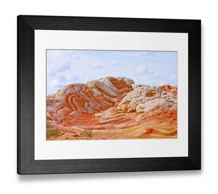 Framed Print : USA, Arizona, Vermilion Cliffs National Monument. White Pocket, swirling, multicolored formations of Navajo sandstone