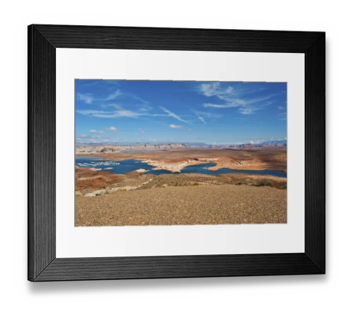 Framed Print : USA, Arizona, Page. Glen Canyon National Recreation Area, Lake Powell with low water