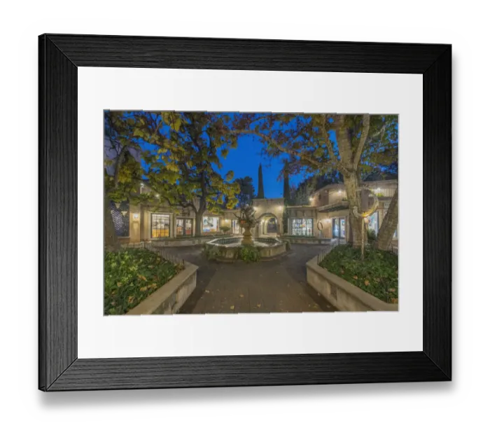 Framed Print : Arizona, Sedona. Tlaquepaque at dawn, high end shopping center with art galleries and boutique stores