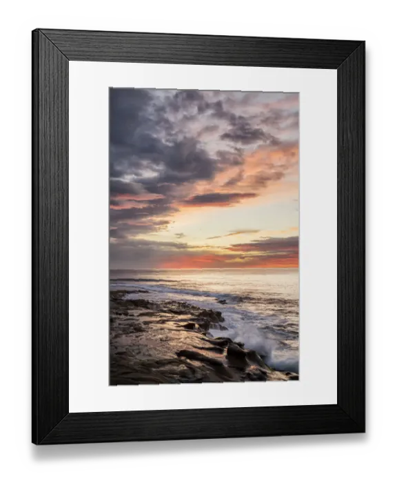 Framed Print : USA, California, La Jolla. Sunset reflections at Coast Blvd. Park Framed Print : USA, California, La Jolla. Sunset reflections at Coast Blvd. Park