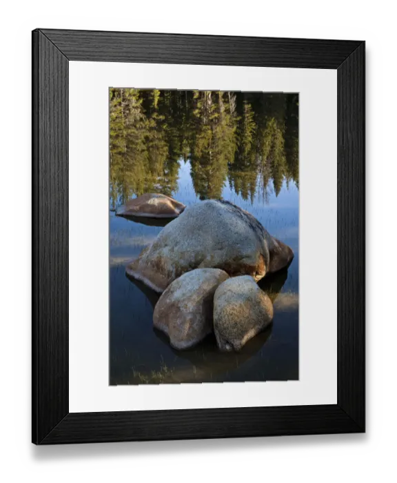 Framed Print : Rocks in Tuolumne River, Tuolumne Meadows, Yosemite National Park, California