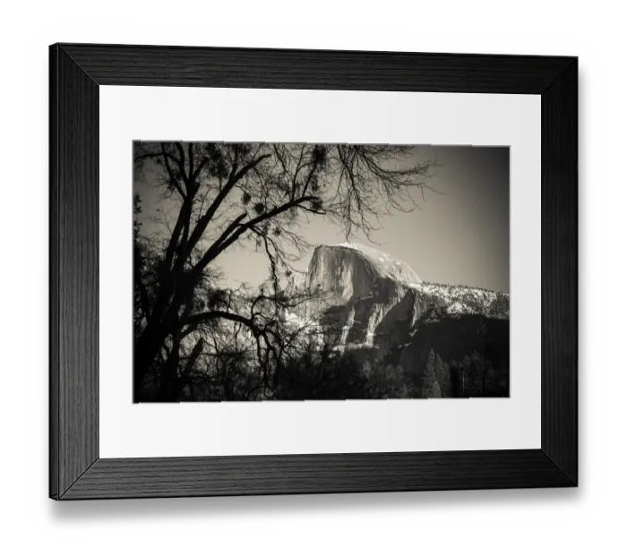 Framed Print : Afternoon light on Half Dome in winter, Yosemite National Park, California USA Framed Print : Afternoon light on Half Dome in winter, Yosemite National Park, California USA