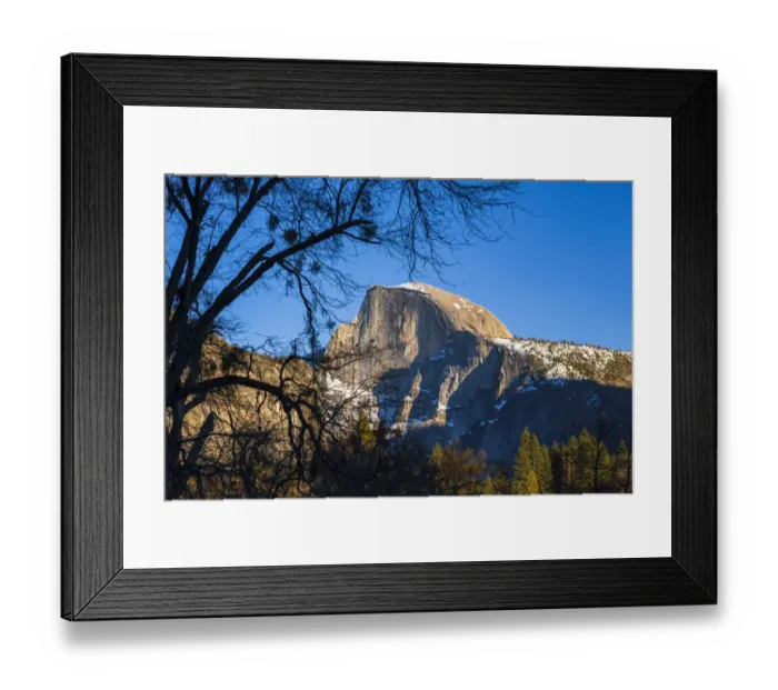 Framed Print : Afternoon light on Half Dome in winter, Yosemite National Park, California USA Framed Print : Afternoon light on Half Dome in winter, Yosemite National Park, California USA