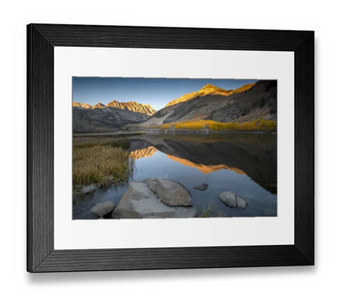 Framed Print : Usa, California, Sierra Nevada. On a freezing autumn morning, North Lake glows with aspen colors Framed Print : Usa, California, Sierra Nevada. On a freezing autumn morning, North Lake glows with aspen colors