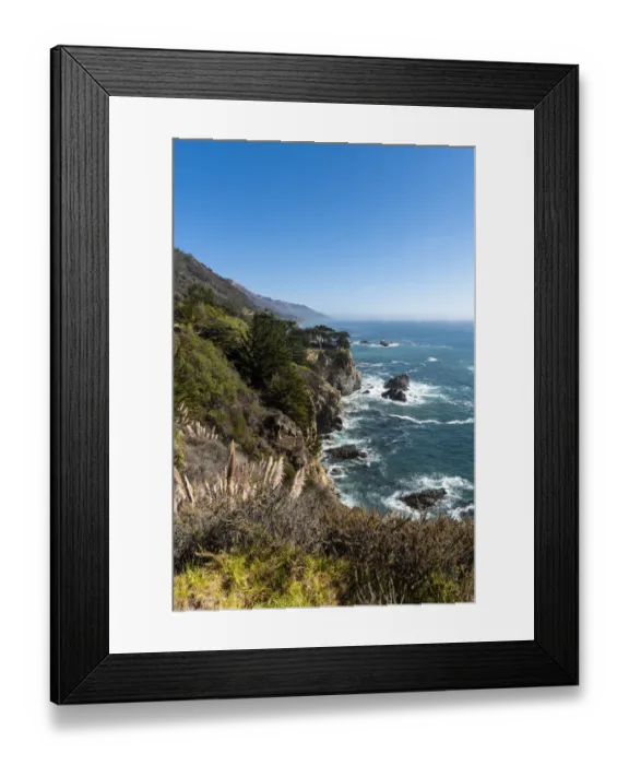 Framed Print : The rugged coastline of Big Sur with wisps of fog drifting into the hills Framed Print : The rugged coastline of Big Sur with wisps of fog drifting into the hills