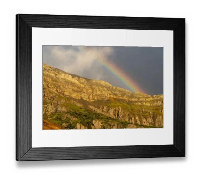 Framed Print : USA, Colorado. Rainbow over mountain