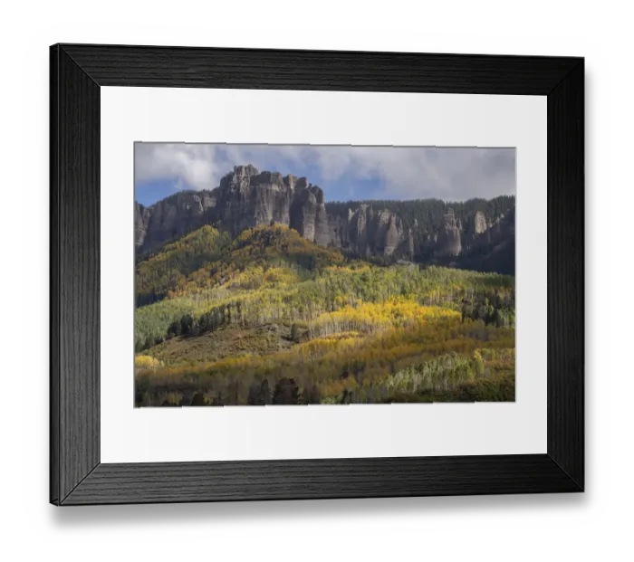Framed Print : USA, Colorado, Uncompahgre National Forest. Mountain and forest in autumn Framed Print : USA, Colorado, Uncompahgre National Forest. Mountain and forest in autumn