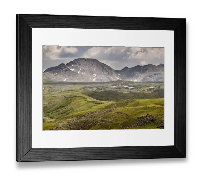 Framed Print : USA, Colorado, Weminuche Wilderness. Mountain and valley landscape