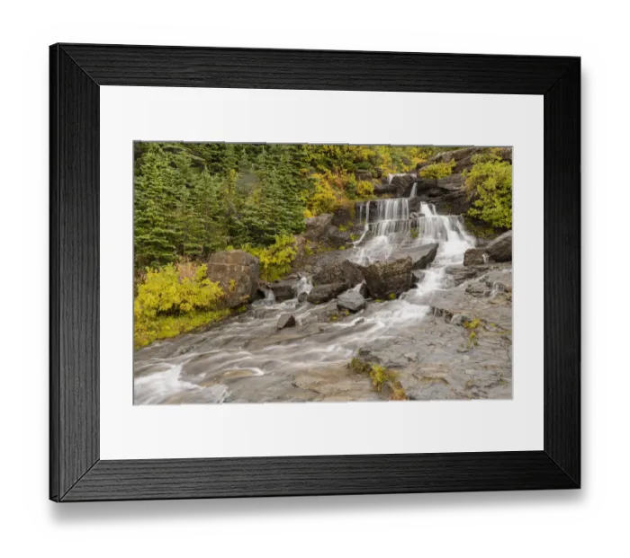 Framed Print : USA, Montana, Glacier National Park. Lunch Creek cascades scenic Framed Print : USA, Montana, Glacier National Park. Lunch Creek cascades scenic