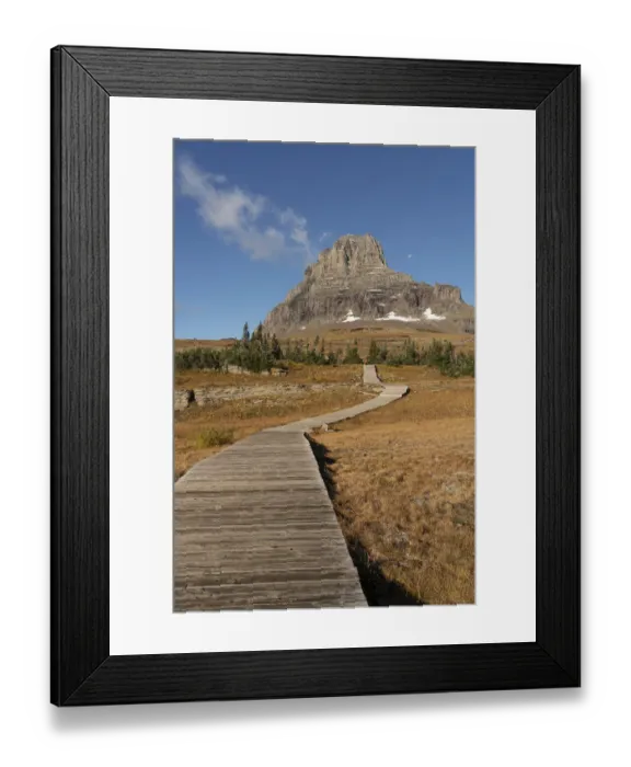 Framed Print : USA, Montana, Glacier National Park. Boardwalk towards Clements Mountain Framed Print : USA, Montana, Glacier National Park. Boardwalk towards Clements Mountain