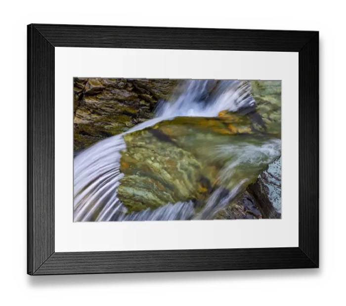 Framed Print : Cascades in Baring Creek in Glacier National Park, USA