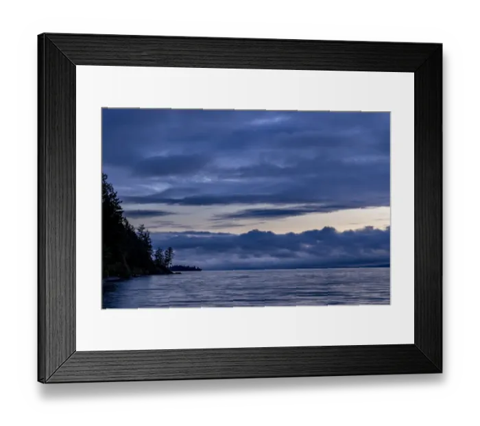 Framed Print : Dawn over Flathead Lake from Westside State Park near Rollins, Montana, USA