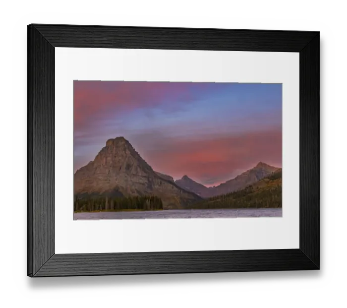 Framed Print : Sunrise on Two Medicine Lake in Glacier National Park, Montana, USA